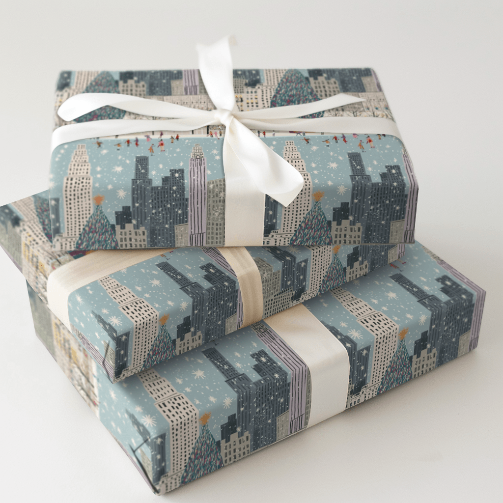 Skating the Rockefeller - Wrapping Paper - Aspen & Arlo