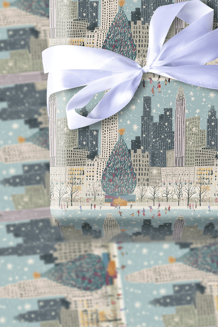 Skating the Rockefeller - Wrapping Paper - Aspen & Arlo