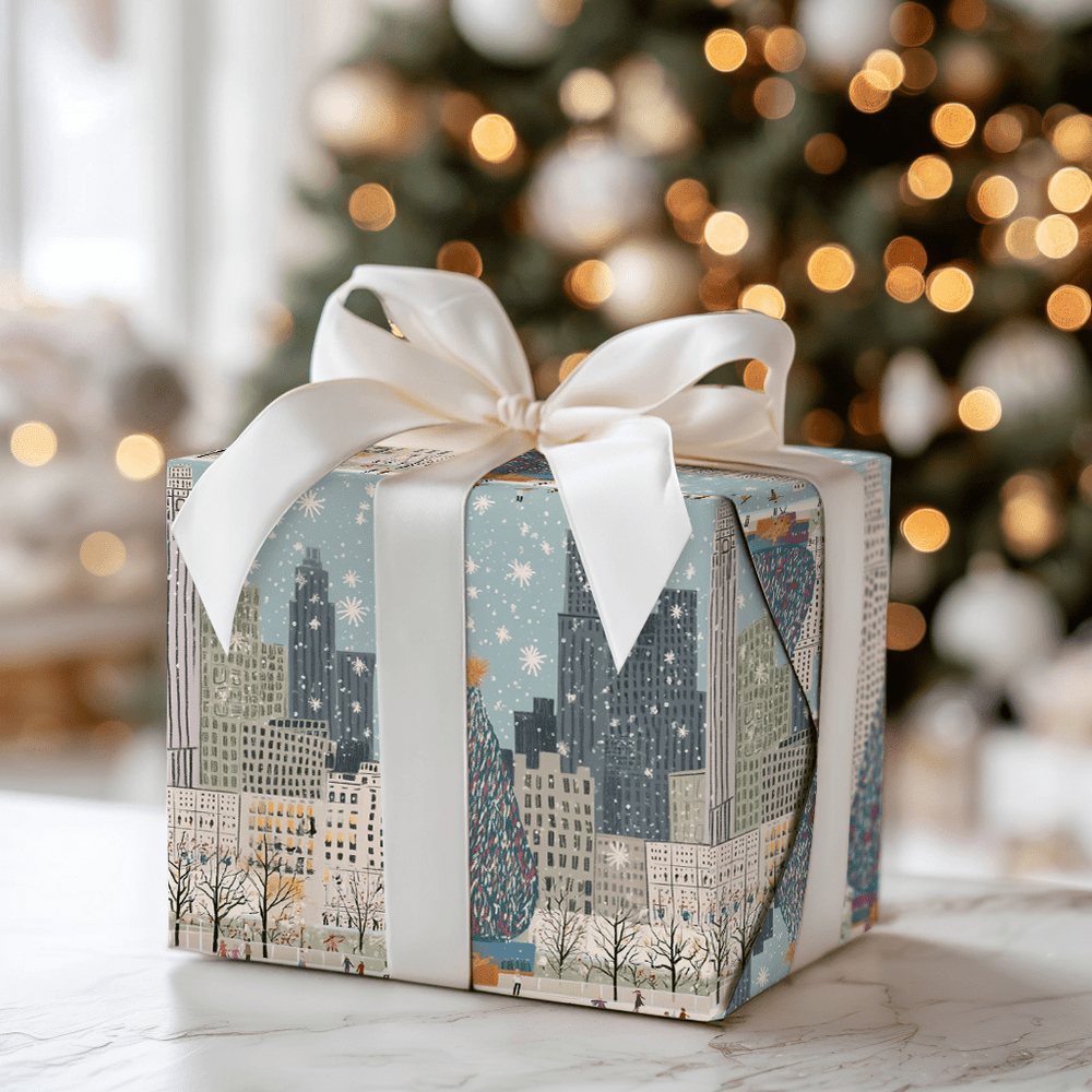 Skating the Rockefeller - Wrapping Paper - Aspen & Arlo
