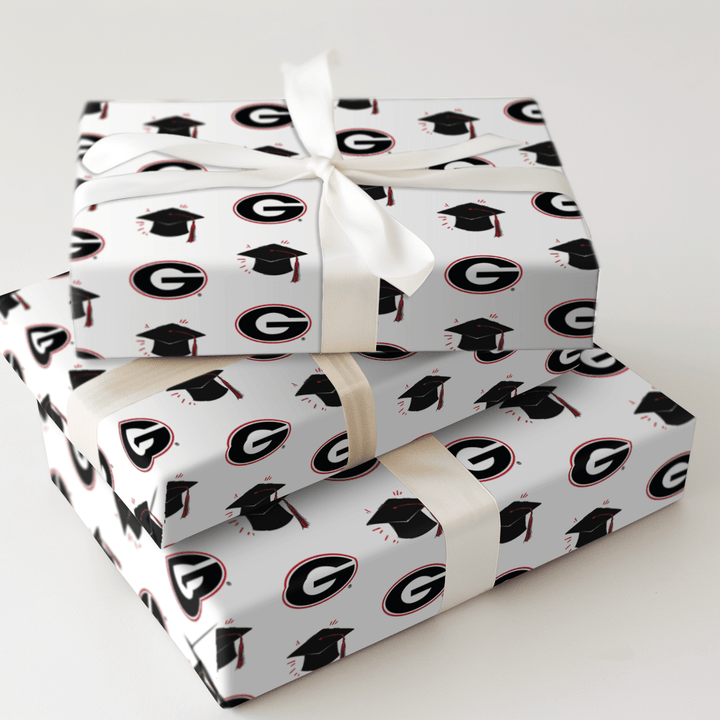 Georgia Grad Hat - Wrapping Paper - Aspen & Arlo