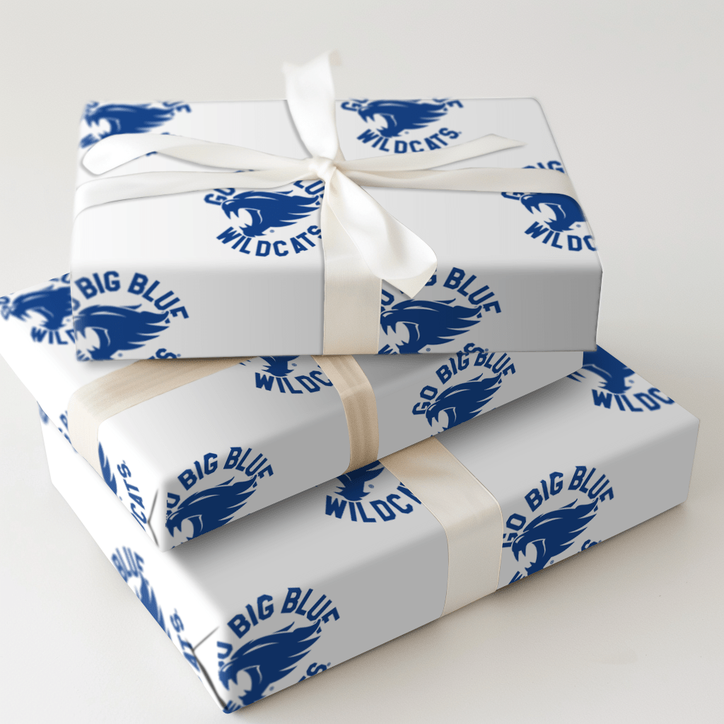 Go Big Blue Wildcat - Wrapping Paper - Aspen & Arlo