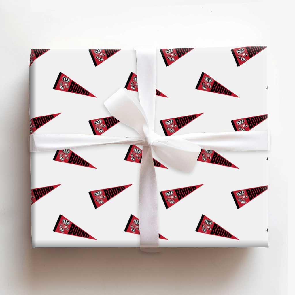 Wisconsin Pennant - Wrapping Paper - Aspen & Arlo