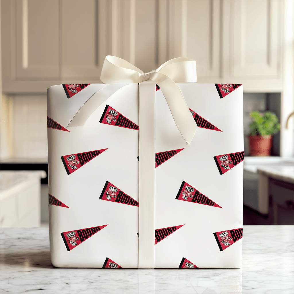 Wisconsin Pennant - Wrapping Paper - Aspen & Arlo