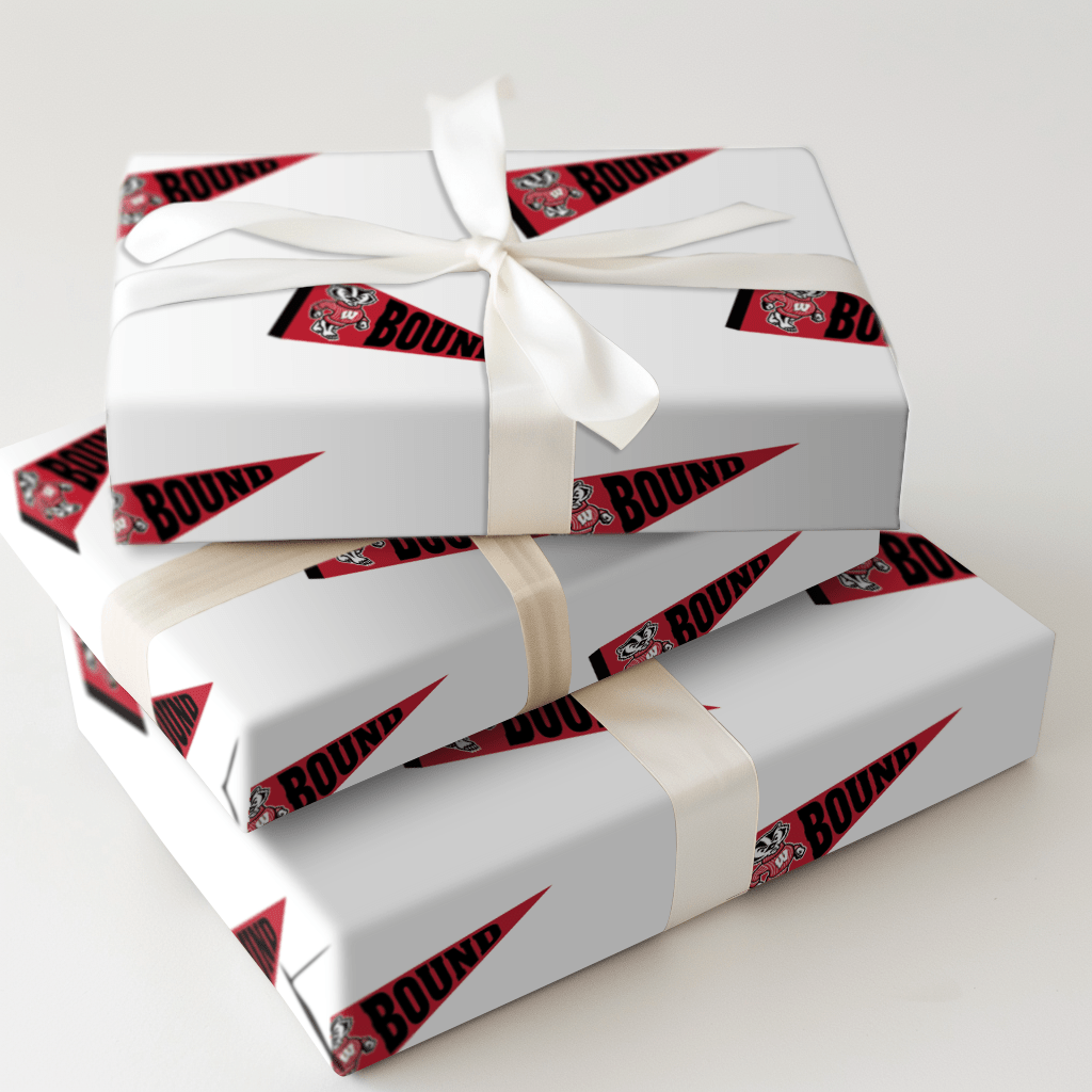 Wisconsin Pennant - Wrapping Paper - Aspen & Arlo