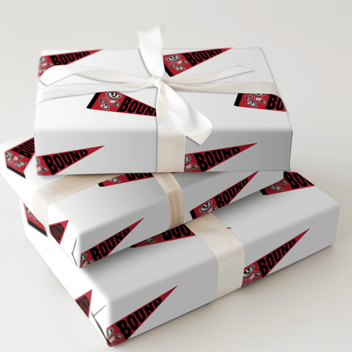Wisconsin Pennant - Wrapping Paper - Aspen & Arlo