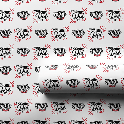 You Did It Badger - Wrapping Paper - Aspen & Arlo