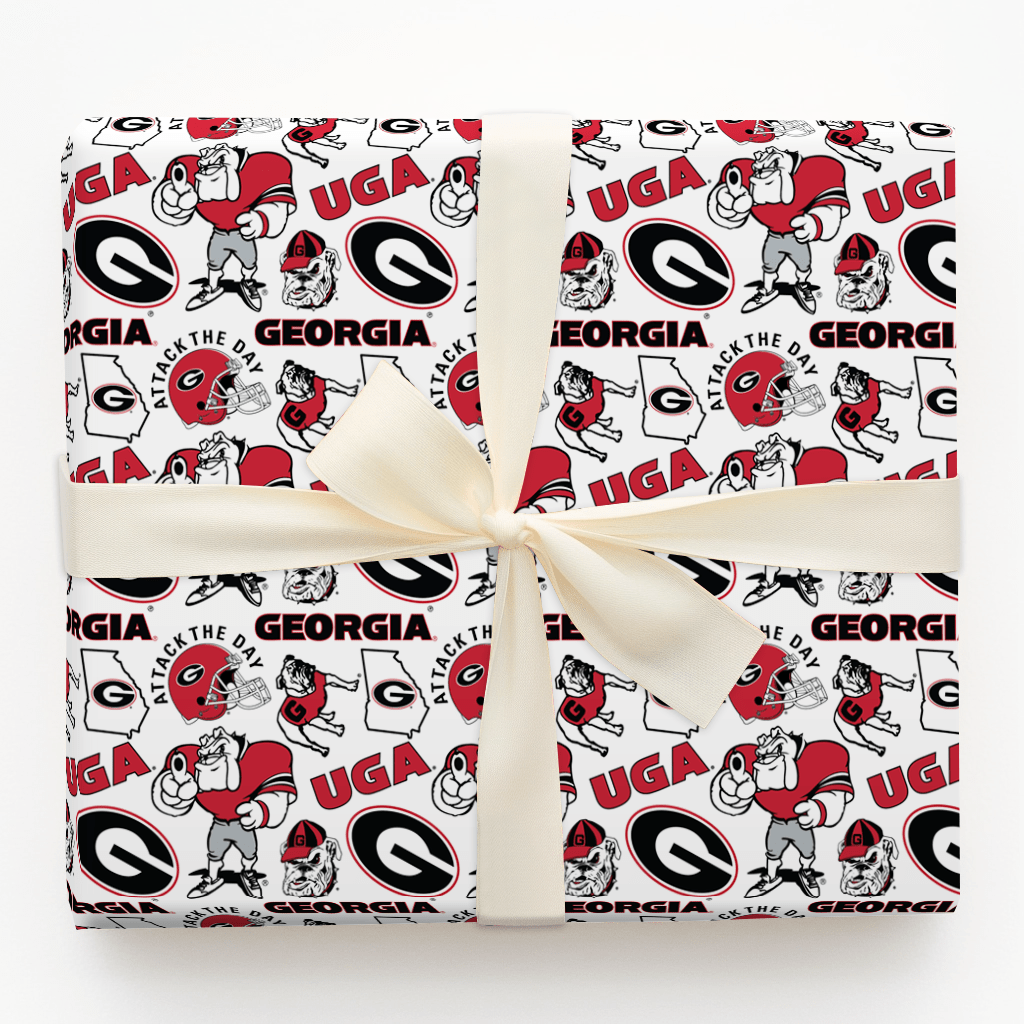 Football Collage Georgia - Wrapping Paper - Aspen & Arlo