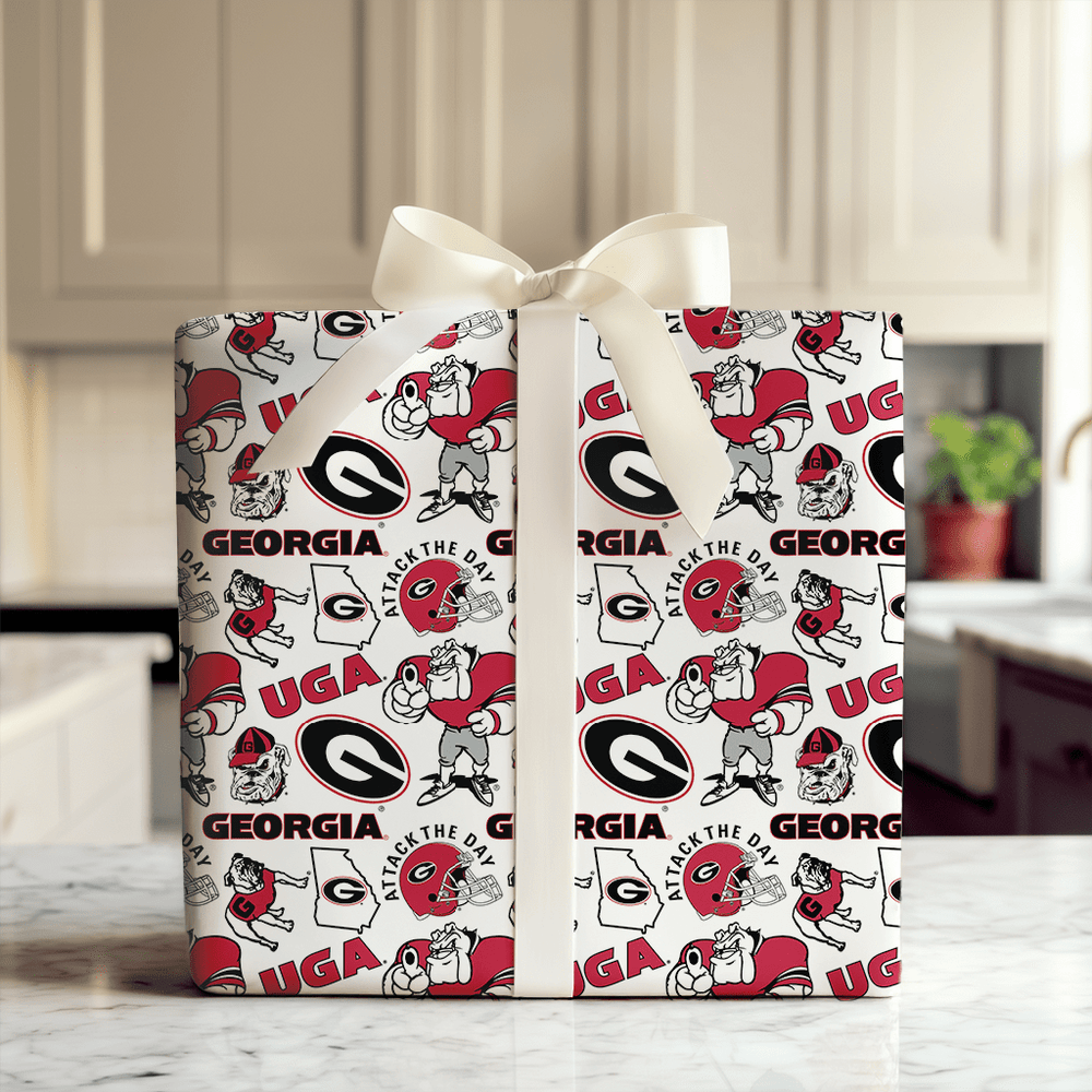 Football Collage Georgia - Wrapping Paper - Aspen & Arlo