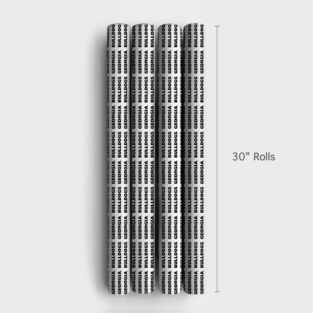 Black and White Georgia Bulldogs - Wrapping Paper - Aspen & Arlo