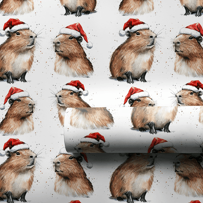 Capybara Festive - Wrapping Paper - Aspen & Arlo