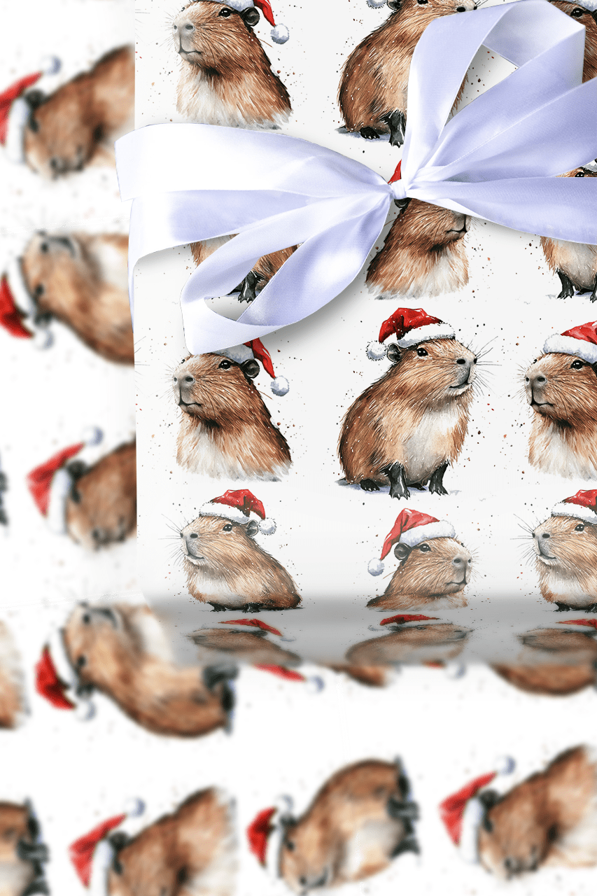 Capybara Festive - Wrapping Paper - Aspen & Arlo