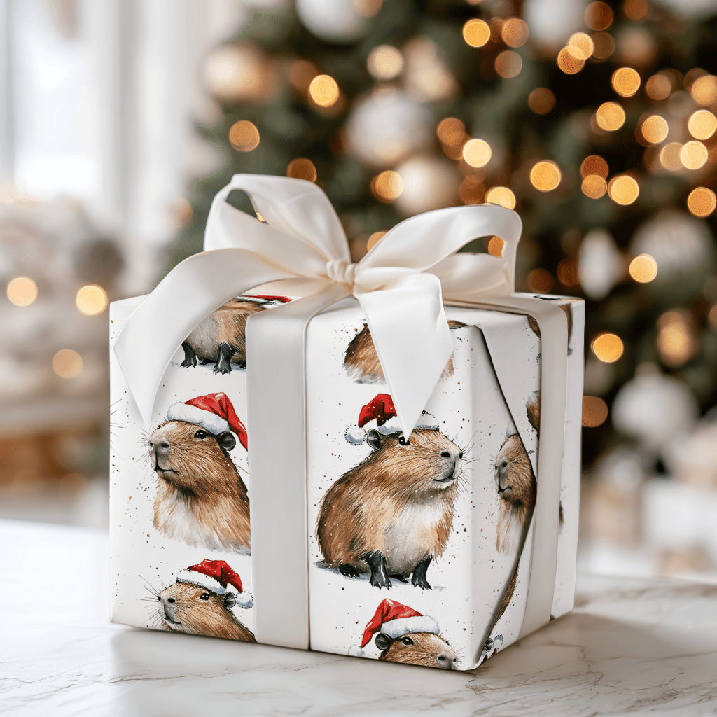 Capybara Festive - Wrapping Paper - Aspen & Arlo