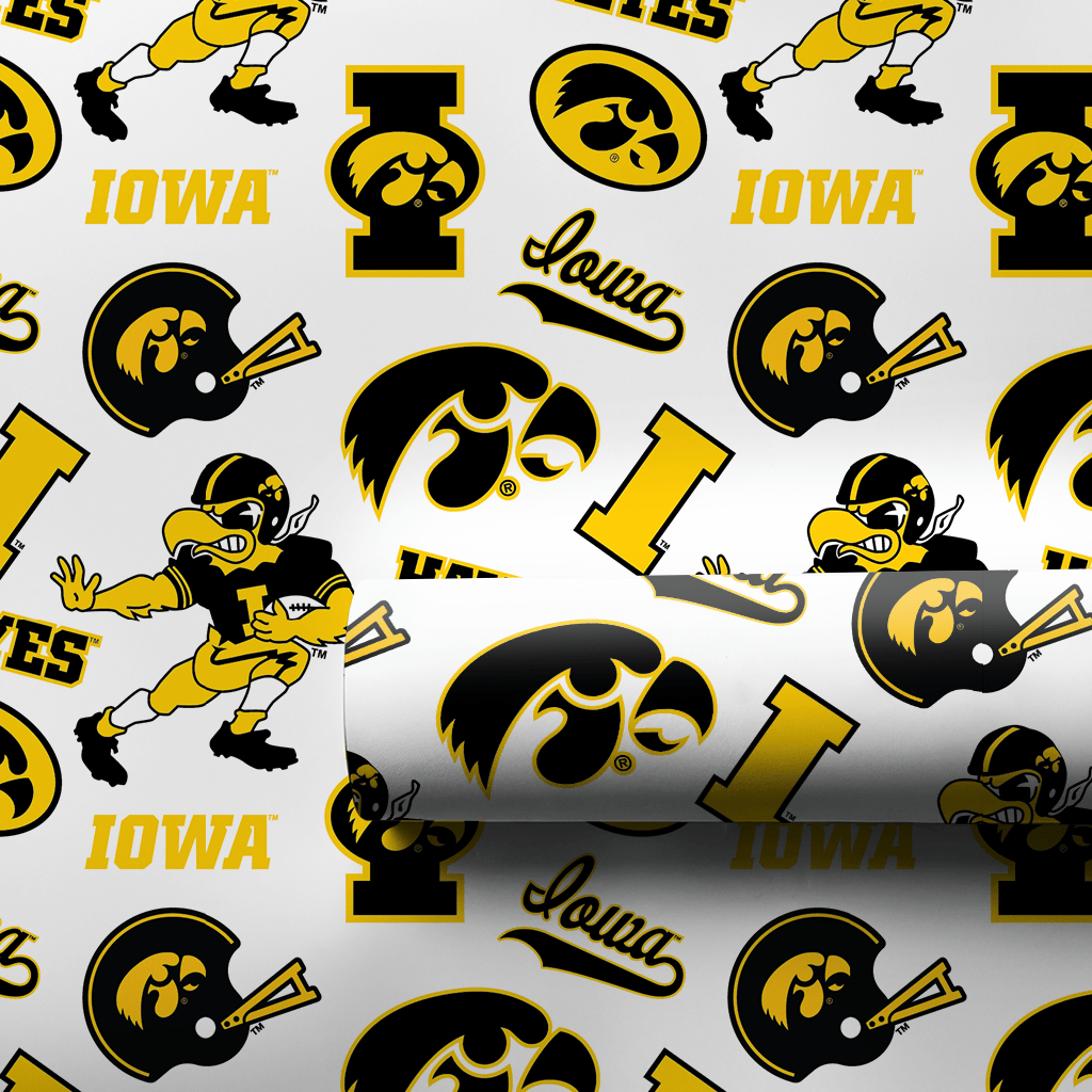 Iowa Football Collage - Wrapping Paper - Aspen & Arlo