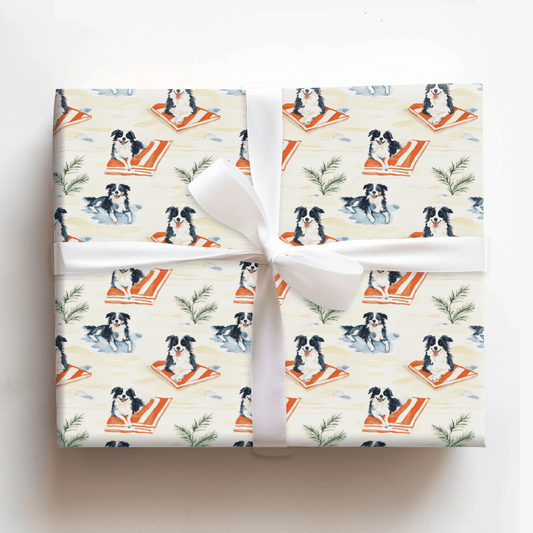 Beach Day with the Border Collies - Wrapping Paper - Aspen & Arlo