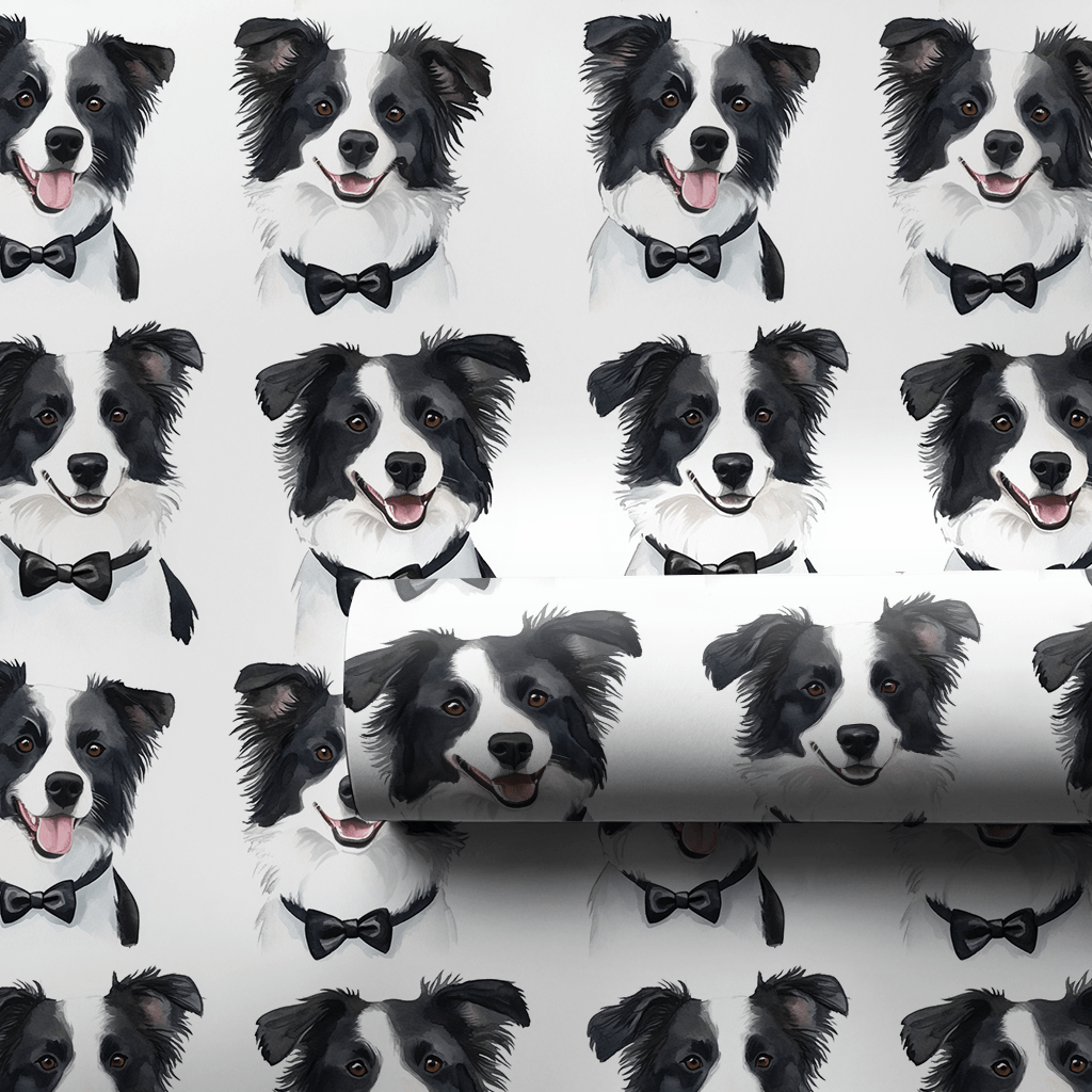 Black Tie with the Border Collies - Wrapping Paper - Aspen & Arlo