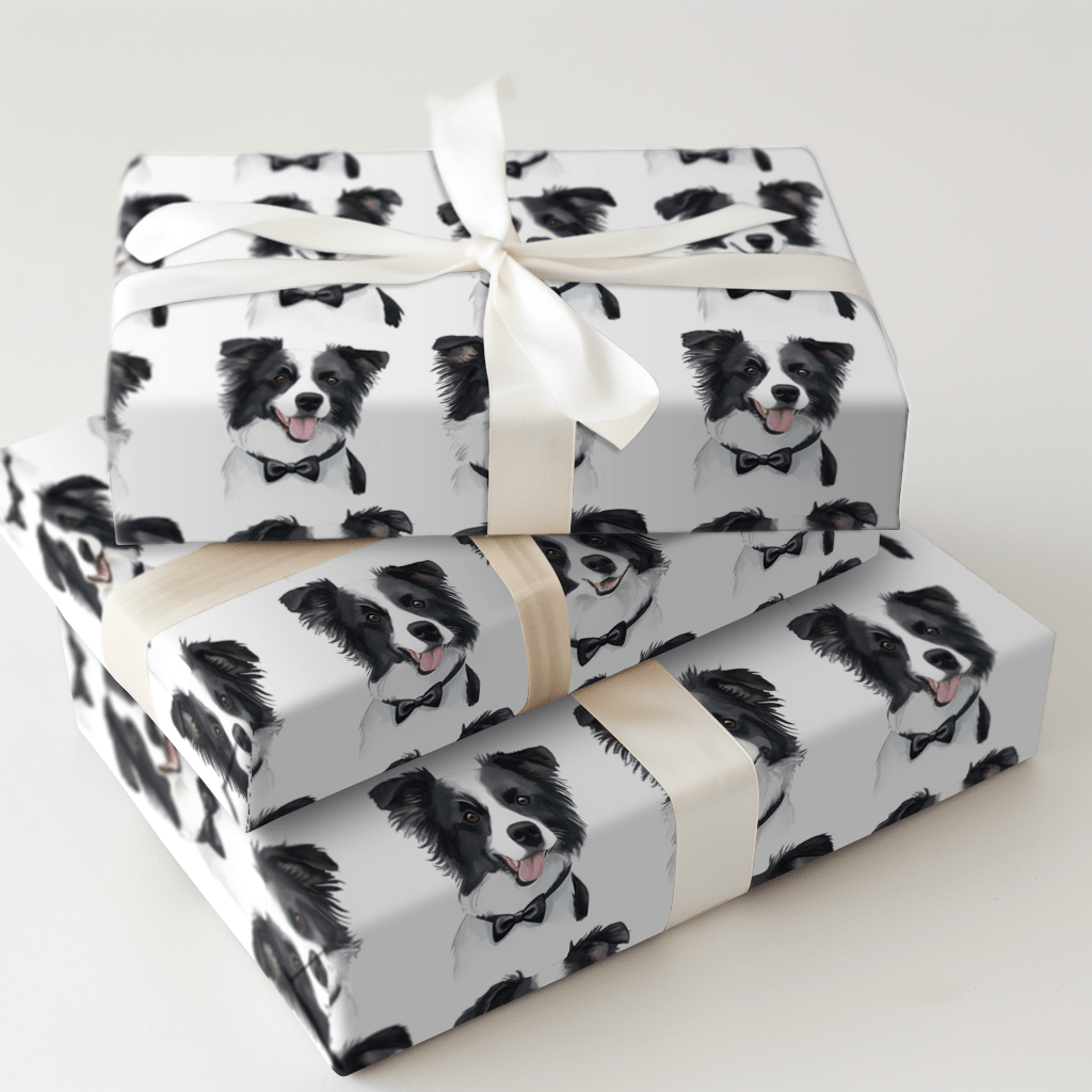 Black Tie with the Border Collies - Wrapping Paper - Aspen & Arlo