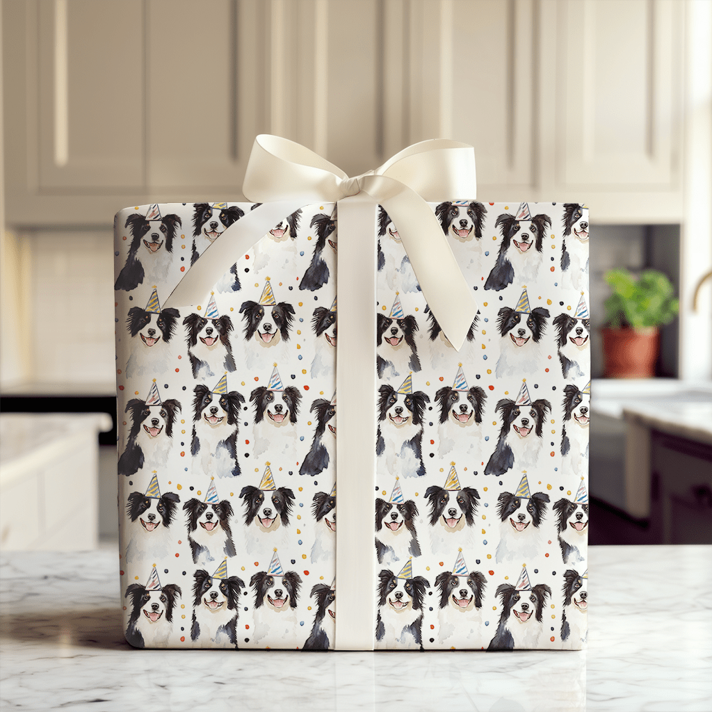 Border Collie Birthday - Wrapping Paper - Aspen & Arlo
