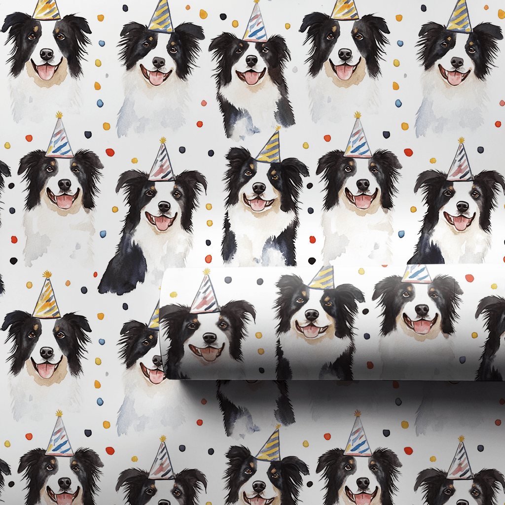 Border Collie Birthday - Wrapping Paper - Aspen & Arlo