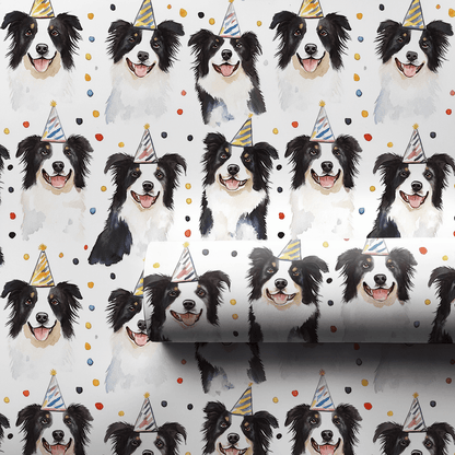 Border Collie Birthday - Wrapping Paper - Aspen & Arlo