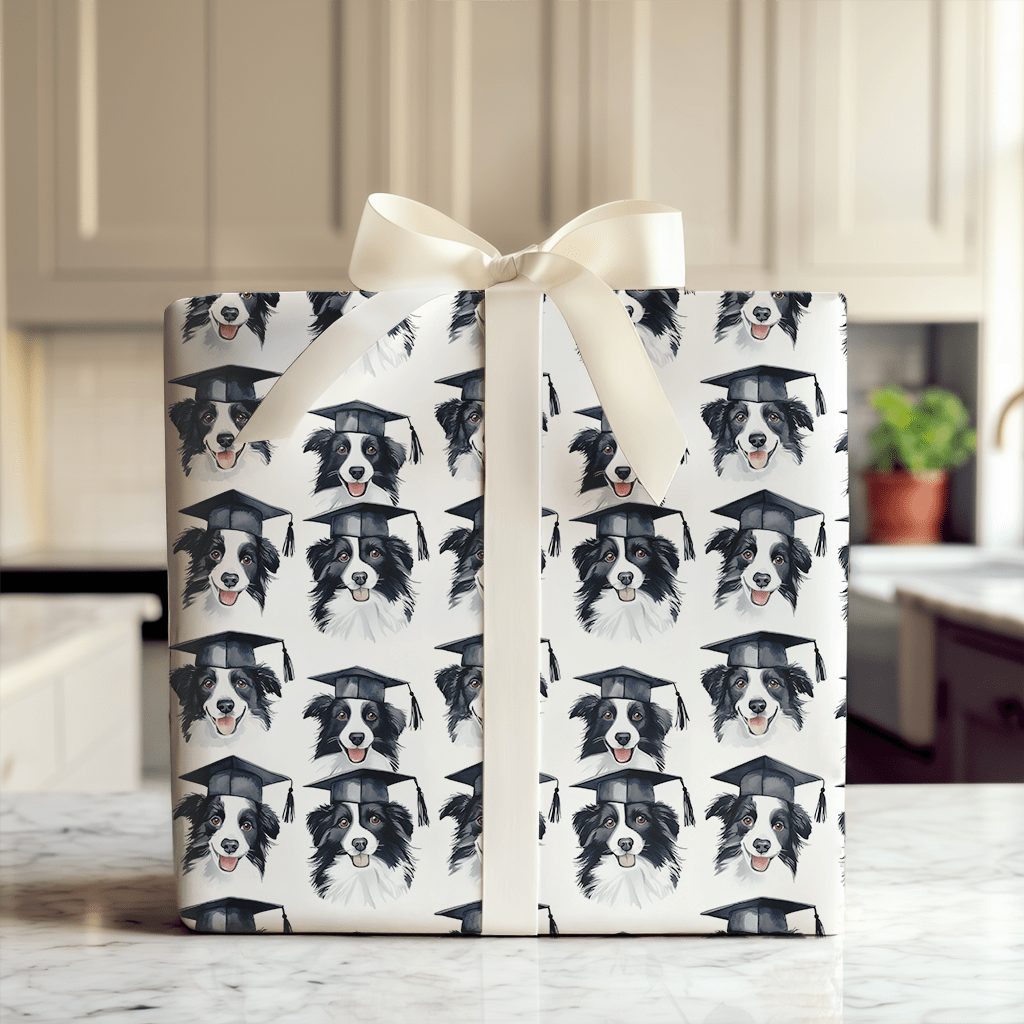 Border Collie Graduate - Wrapping Paper - Aspen & Arlo
