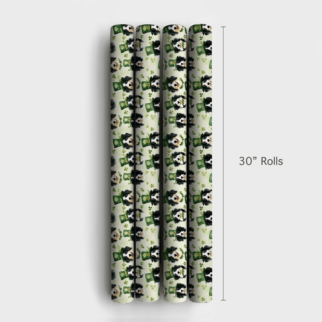 Border Collie Leprechaun - Wrapping Paper - Aspen & Arlo