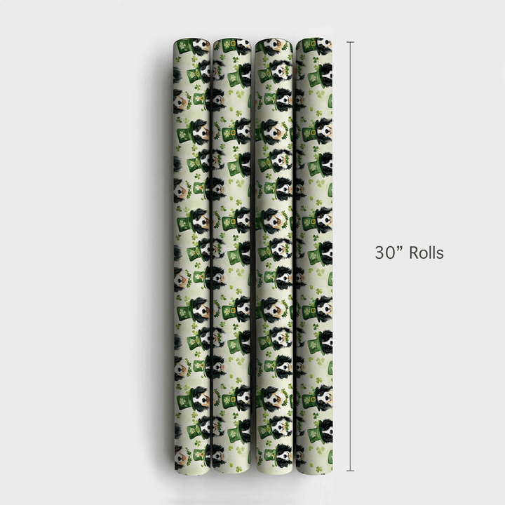 Border Collie Leprechaun - Wrapping Paper - Aspen & Arlo