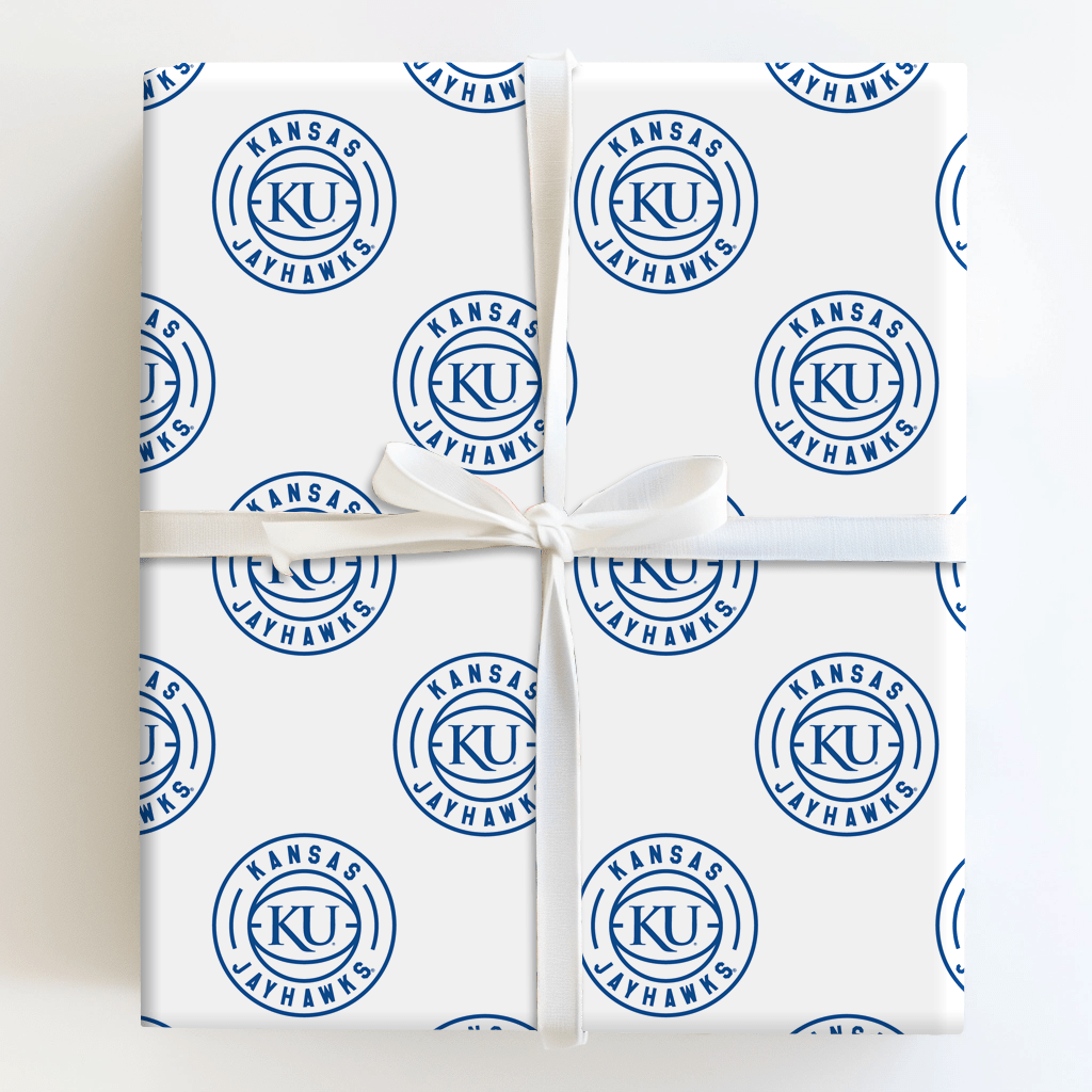 Big Blue Jayhawk Basketball - Wrapping Paper - Aspen & Arlo