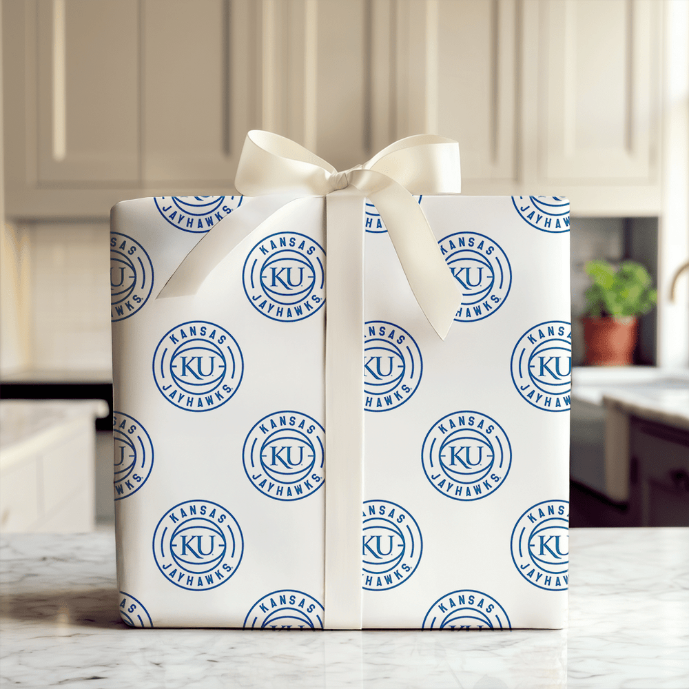 Big Blue Jayhawk Basketball - Wrapping Paper - Aspen & Arlo