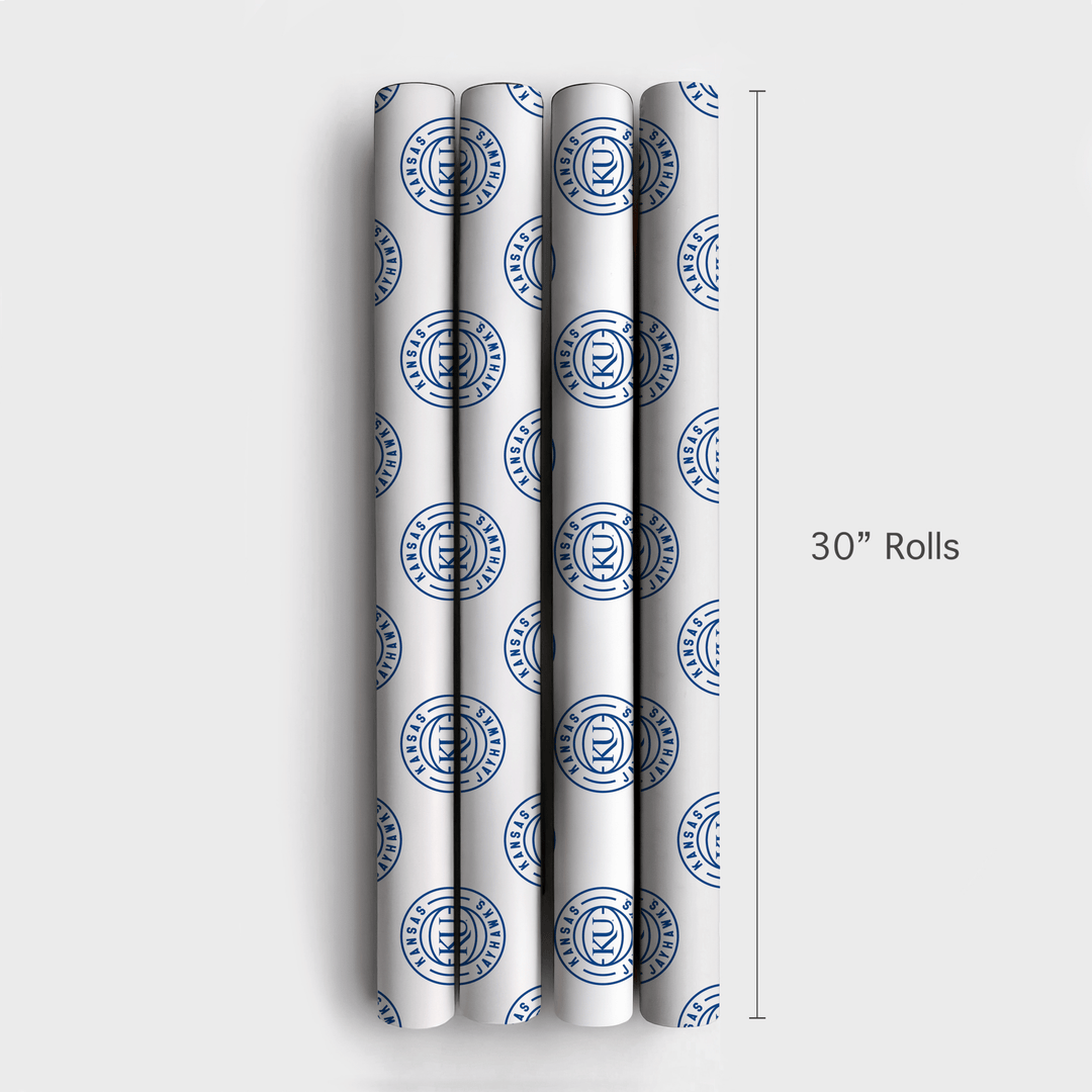 Big Blue Jayhawk Basketball - Wrapping Paper - Aspen & Arlo