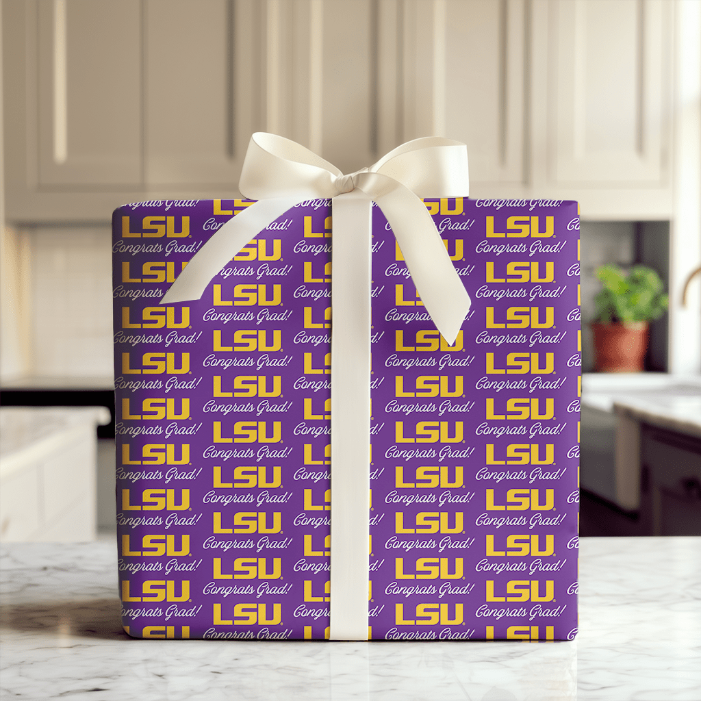 Congrats LSU Grad - Wrapping Paper - Aspen & Arlo