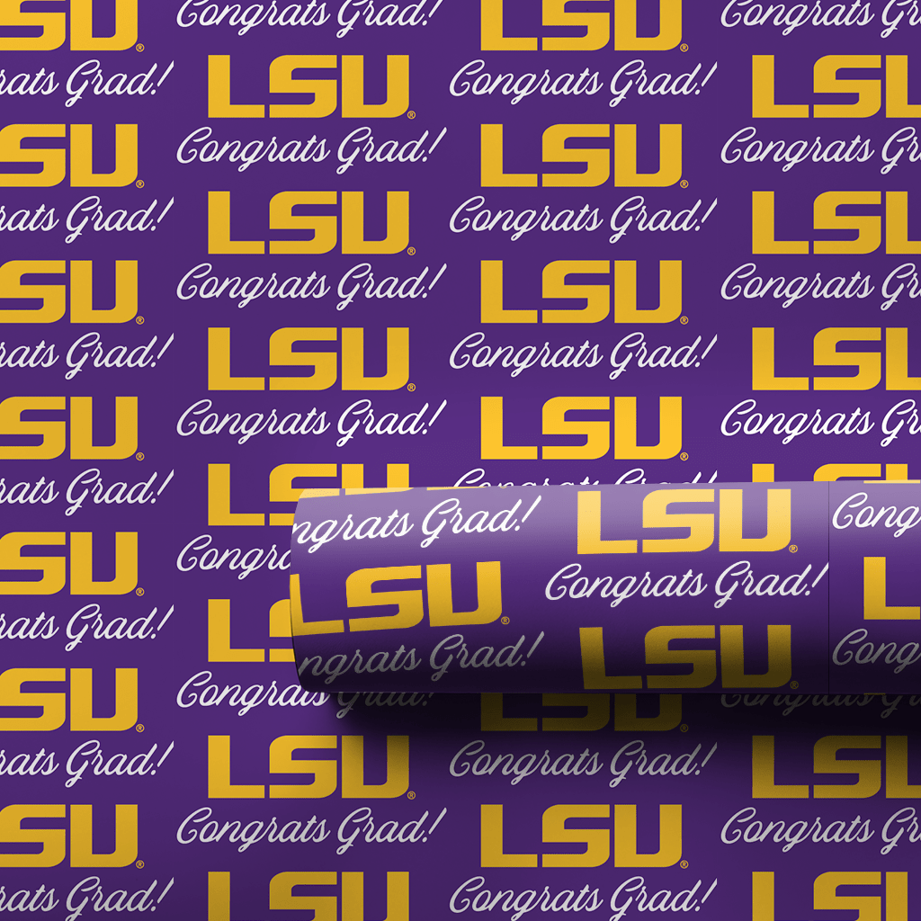 Congrats LSU Grad - Wrapping Paper - Aspen & Arlo