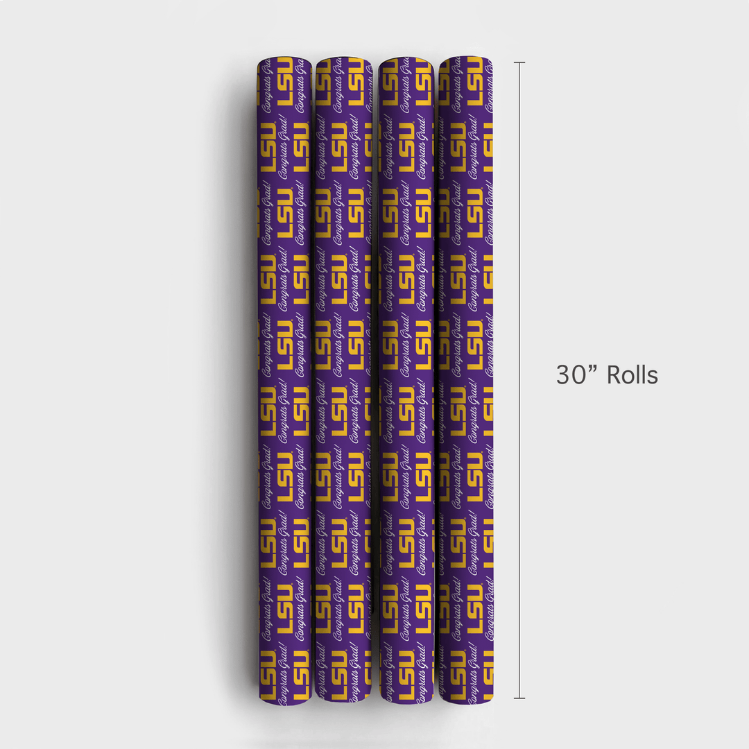 Congrats LSU Grad - Wrapping Paper - Aspen & Arlo