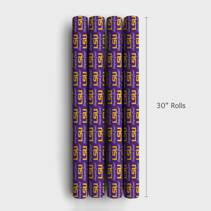 Congrats LSU Grad - Wrapping Paper - Aspen & Arlo