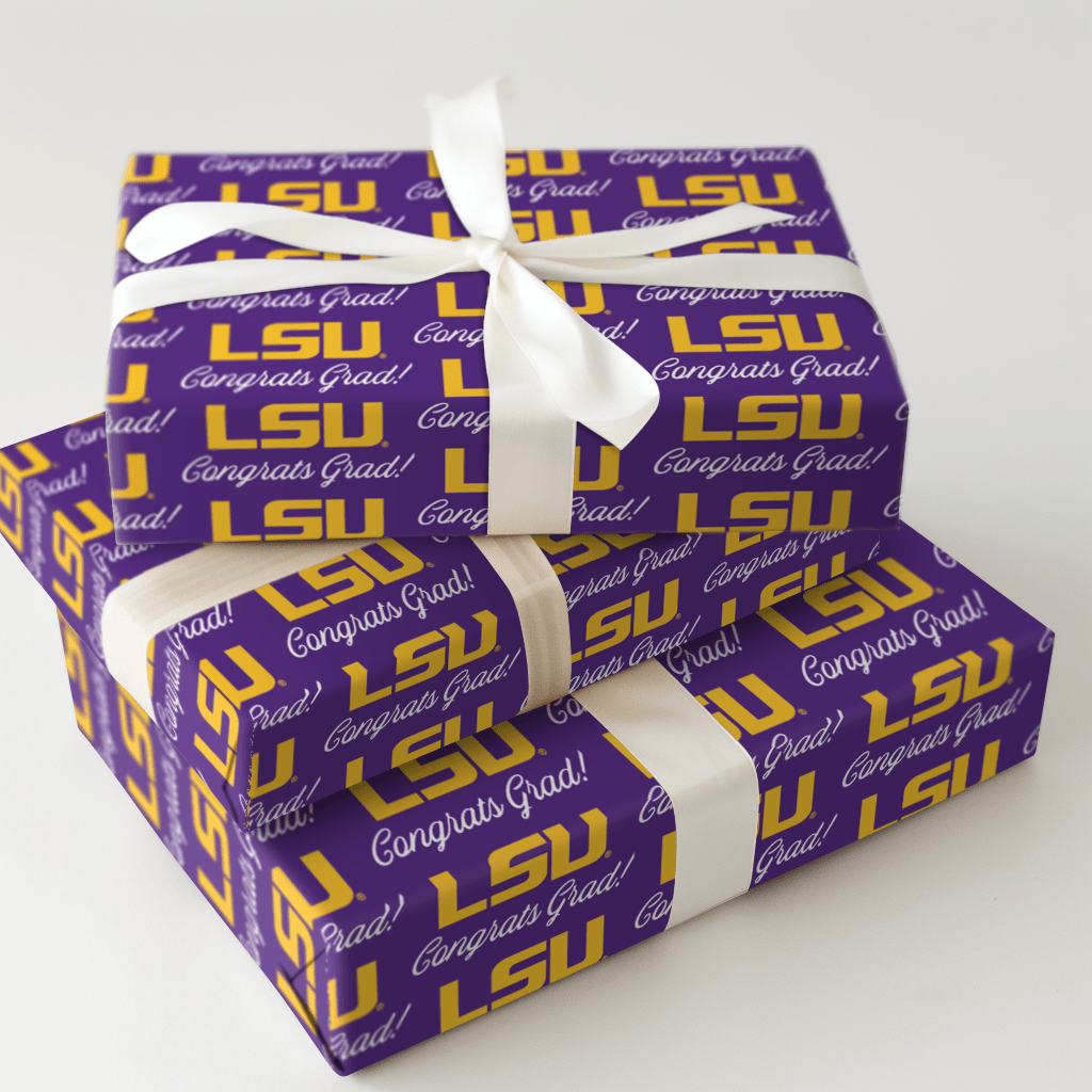 Congrats LSU Grad - Wrapping Paper - Aspen & Arlo
