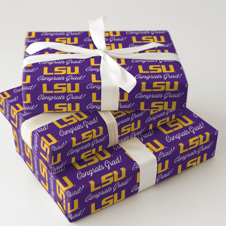 Congrats LSU Grad - Wrapping Paper - Aspen & Arlo
