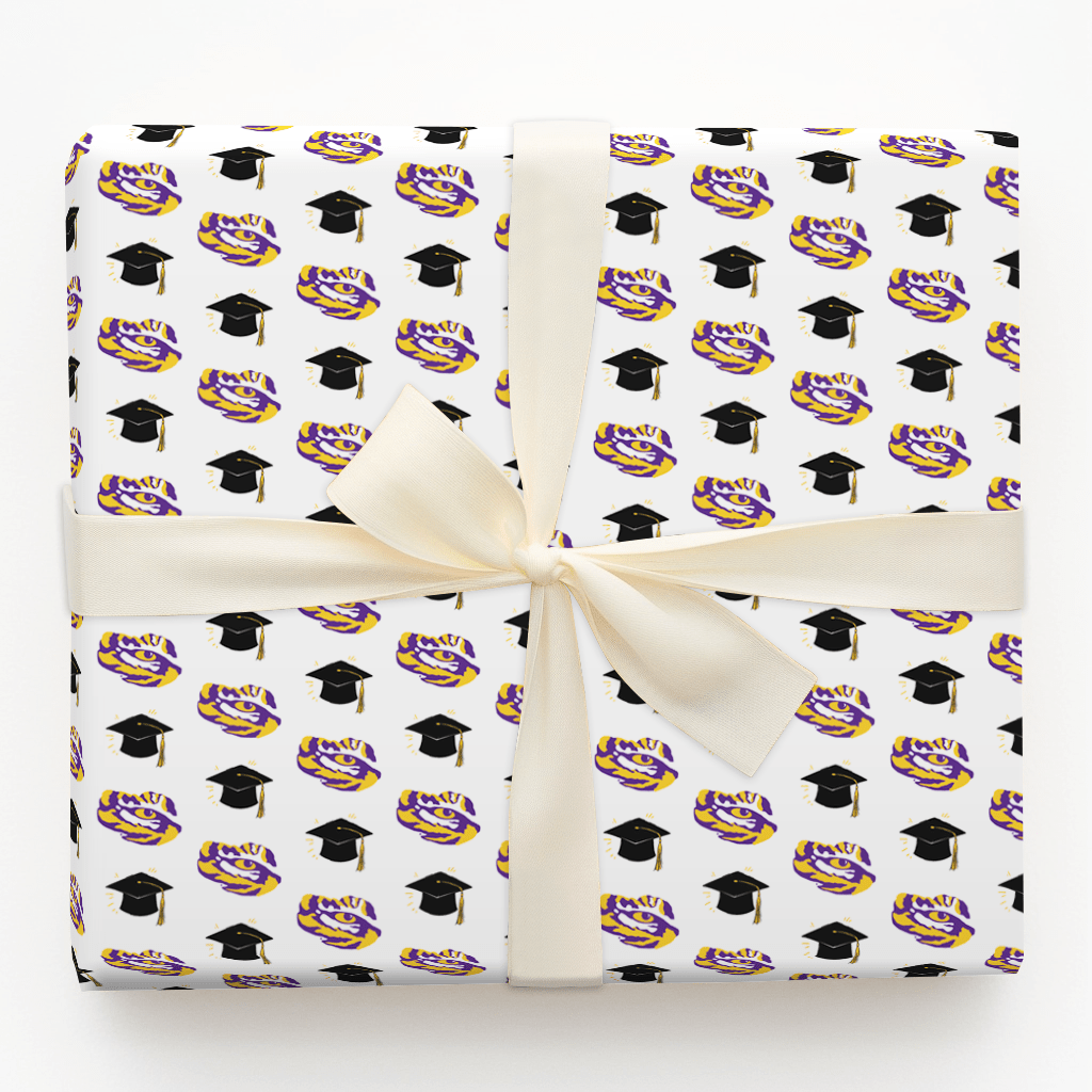 LSU Grad Hat - Wrapping Paper - Aspen & Arlo