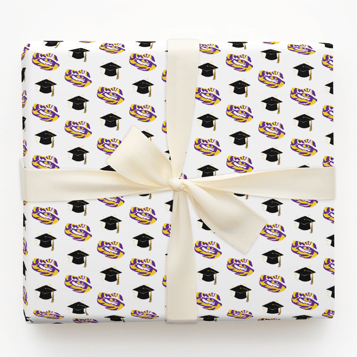 LSU Grad Hat - Wrapping Paper - Aspen & Arlo