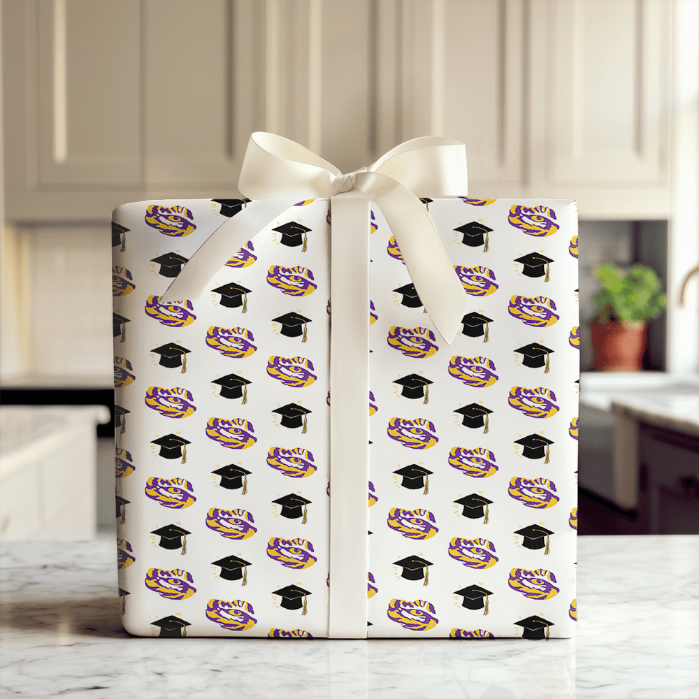 LSU Grad Hat - Wrapping Paper - Aspen & Arlo