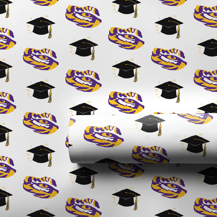 LSU Grad Hat - Wrapping Paper - Aspen & Arlo