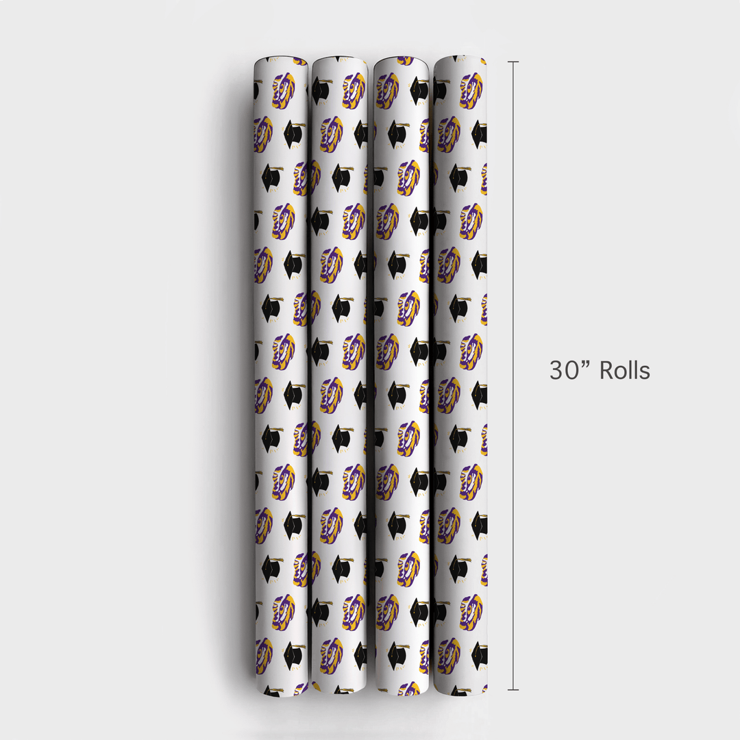 LSU Grad Hat - Wrapping Paper - Aspen & Arlo