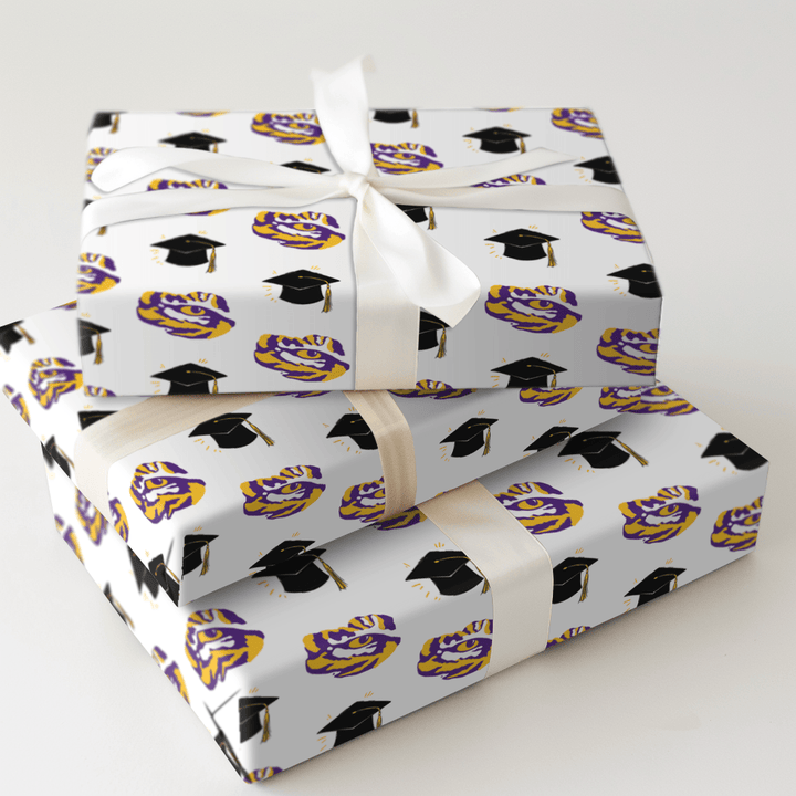 LSU Grad Hat - Wrapping Paper - Aspen & Arlo