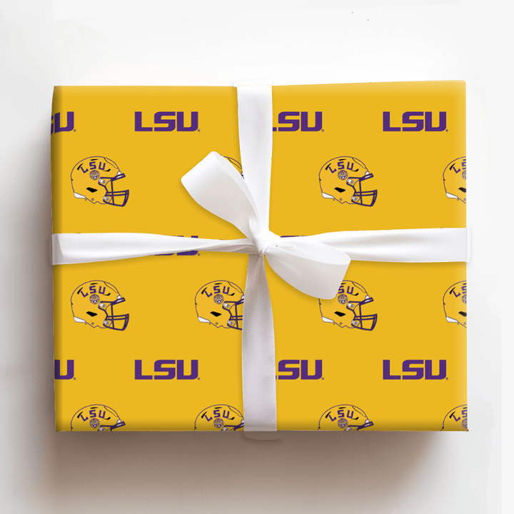 LSU Golden Helmet - Wrapping Paper - Aspen & Arlo