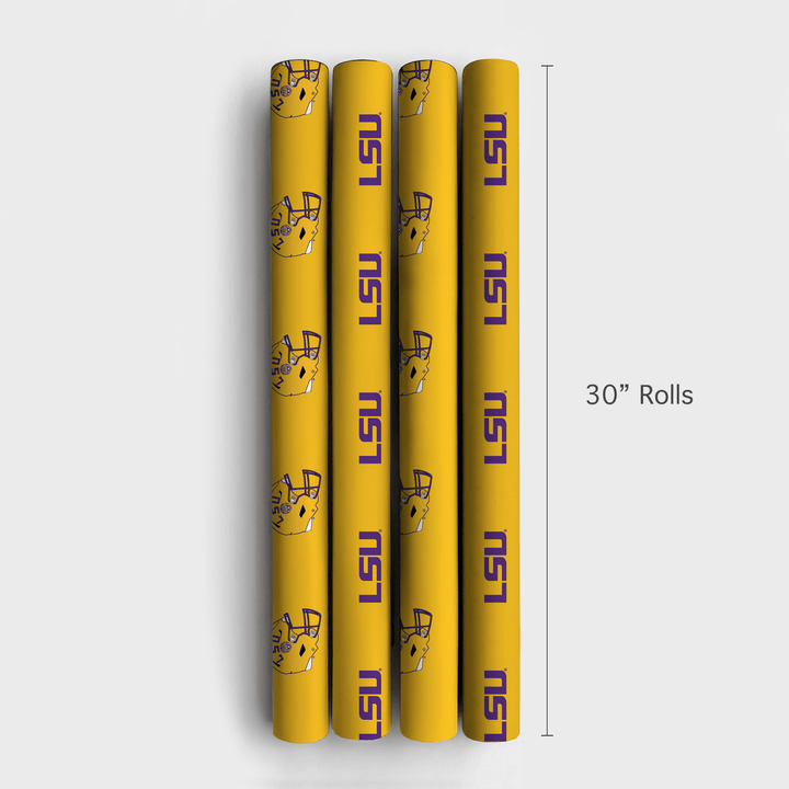 LSU Golden Helmet - Wrapping Paper - Aspen & Arlo