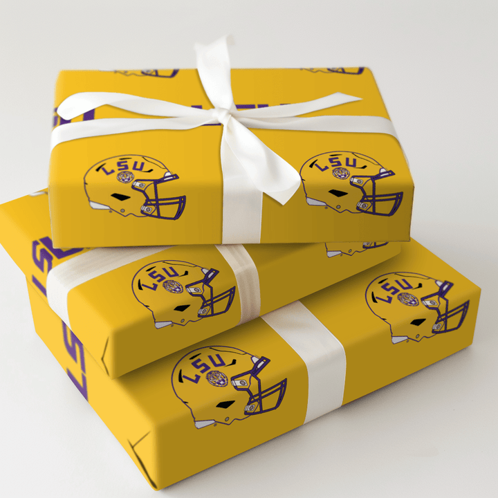 LSU Golden Helmet - Wrapping Paper - Aspen & Arlo
