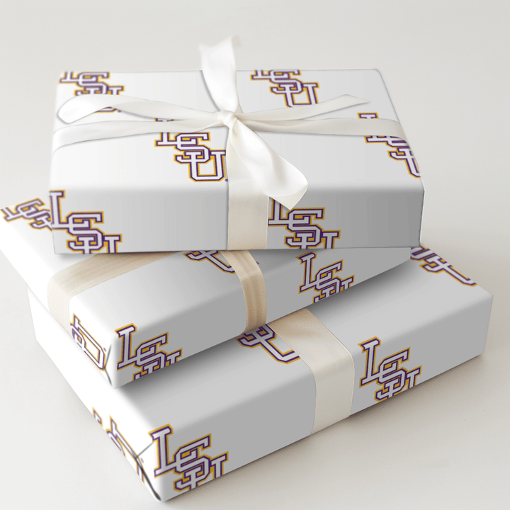 LSU Interlock - Wrapping Paper - Aspen & Arlo