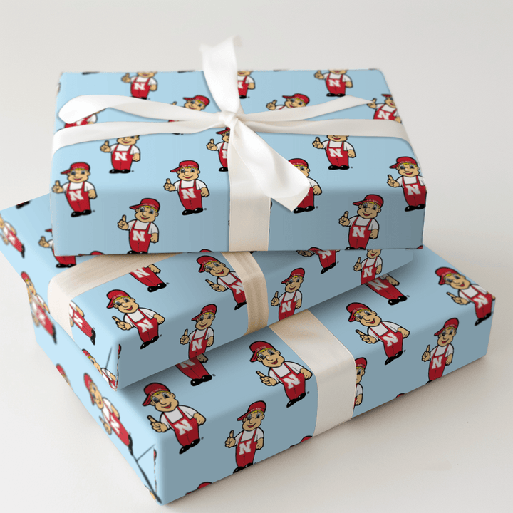 Lil Husker Blue - Wrapping Paper - Aspen & Arlo
