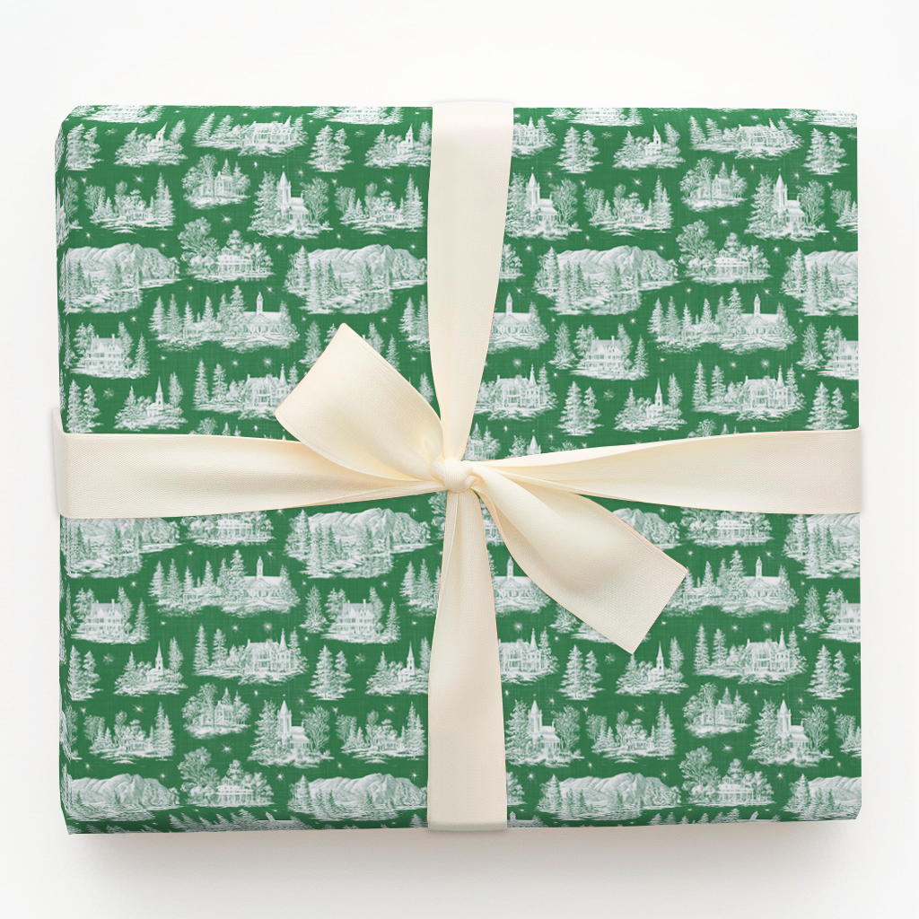 Winter Green Toile