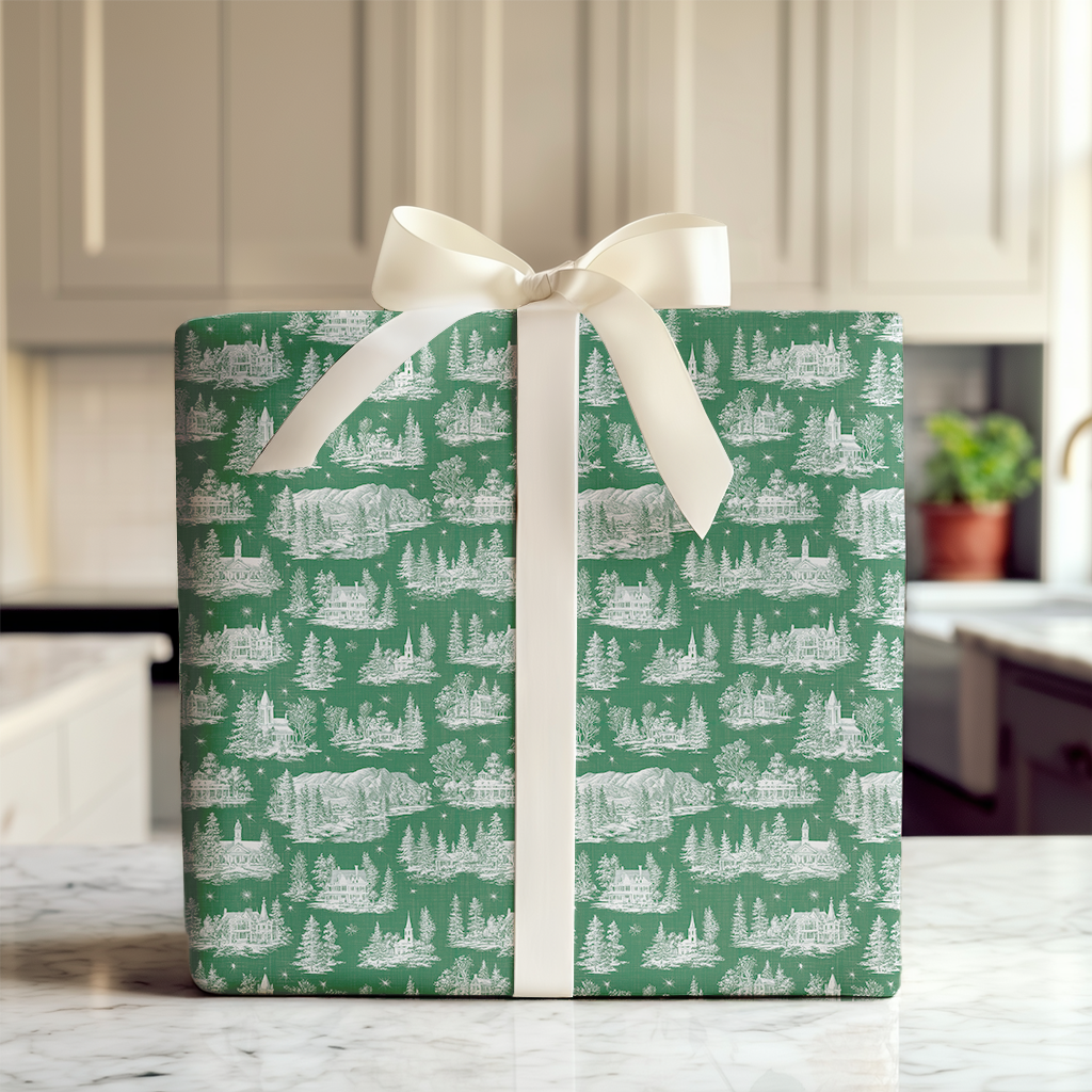 Winter Green Toile