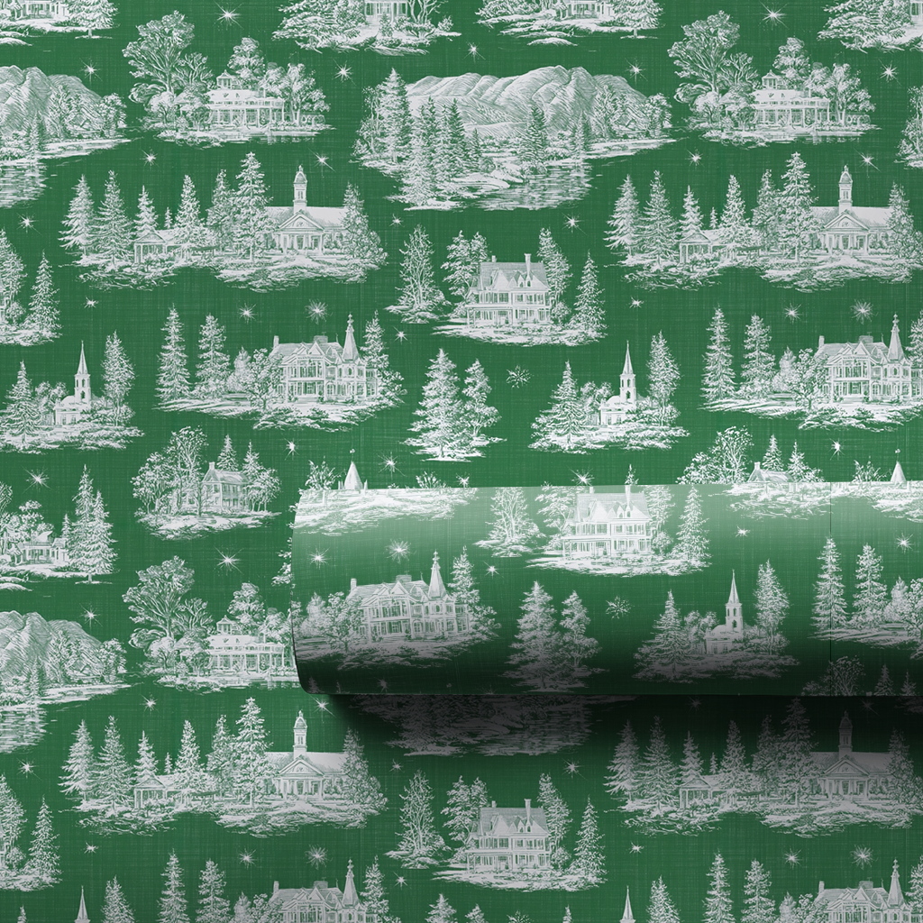 Winter Green Toile