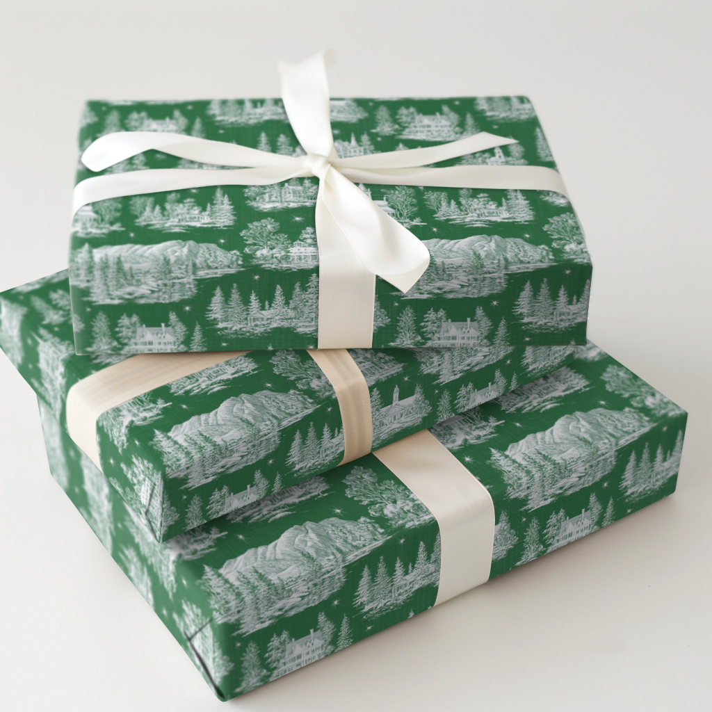 Winter Green Toile